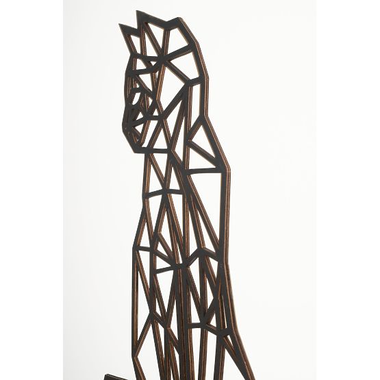 Dřevěný geometrický obraz - Kočka - různé barvy Barva: černá