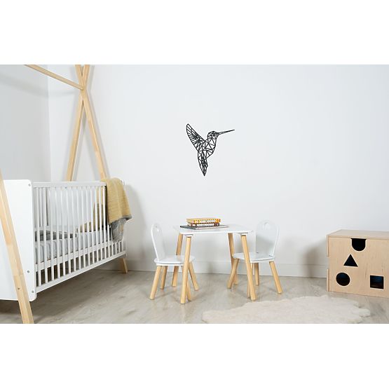 Dřevěný geometrický obraz - Kolibřík - různé barvy Barva: černá