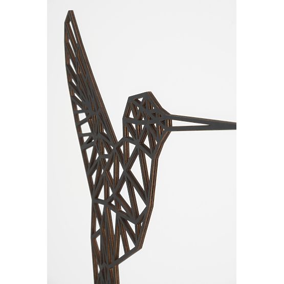 Dřevěný geometrický obraz - Kolibřík - různé barvy Barva: černá