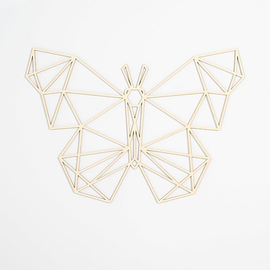 Dřevěný geometrický obraz - Motýl - různé barvy Barva: přírodní