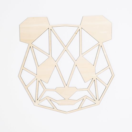 Dřevěný geometrický obraz - Panda - různé barvy Barva: přírodní