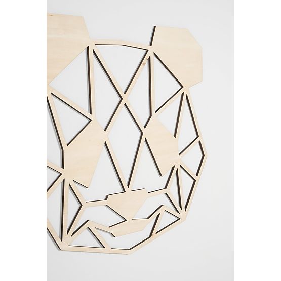 Dřevěný geometrický obraz - Panda - různé barvy Barva: přírodní