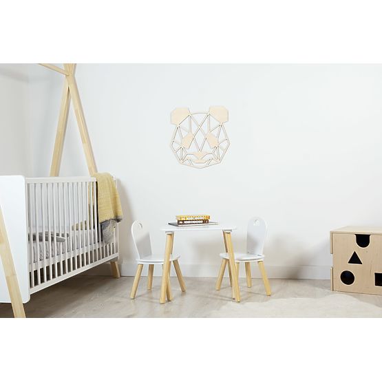 Dřevěný geometrický obraz - Panda - různé barvy Barva: přírodní