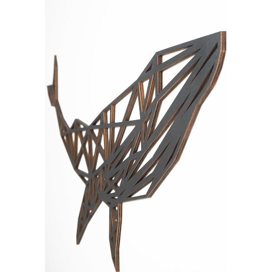 Dřevěný geometrický obraz - Velryba - různé barvy Barva: černá