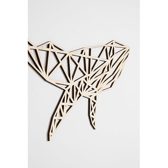 Dřevěný geometrický obraz - Velryba - různé barvy Barva: přírodní