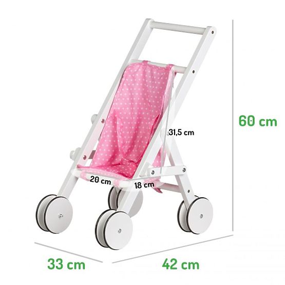 Dřevěný kočárek pro panenky hole - chodítko