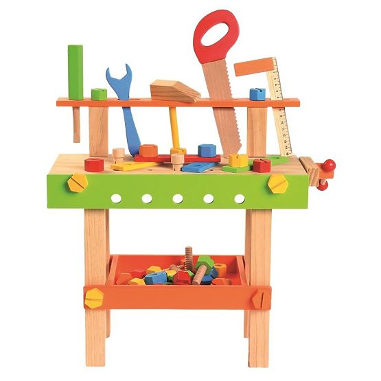 Dřevěný ponk s nářadím Bino