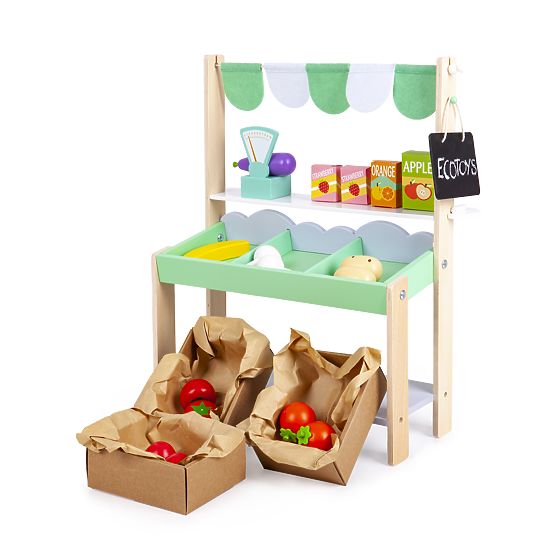 Dřevěný prodejní stánek se zeleninou