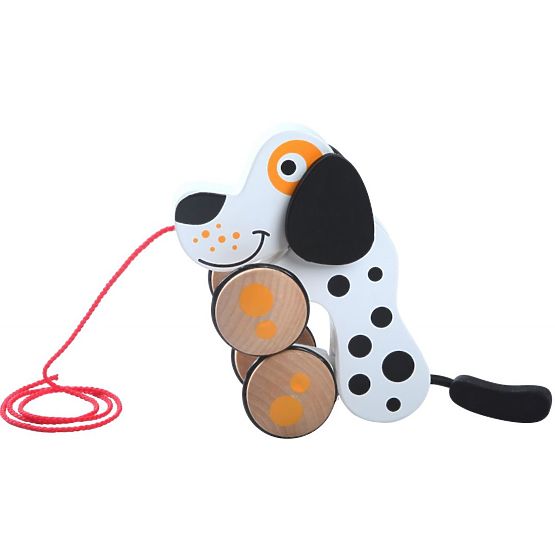 Dřevěný tahací pejsek