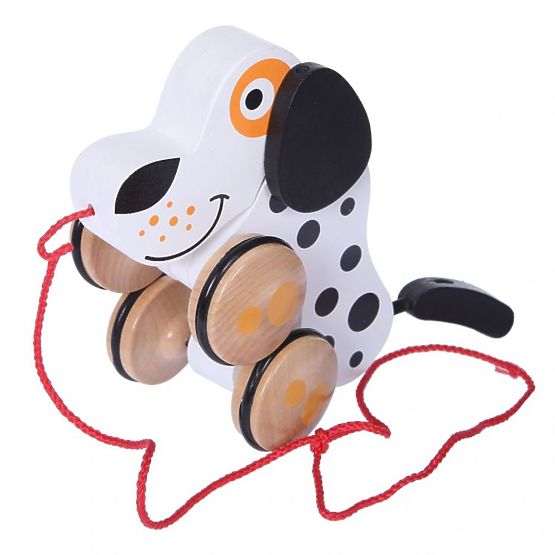 Dřevěný tahací pejsek