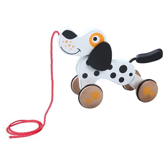 Dřevěný tahací pejsek