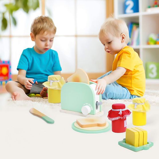 Dřevěný toustovač s příslušenstvím