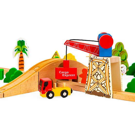 Dřevěný vlak 74 dílů ECOTOYS