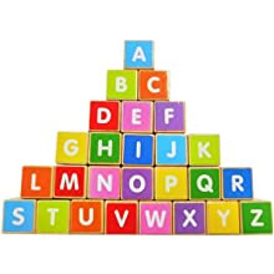 Dřevěný vlak velké vzdělávací kostky abeceda ECOTOYS