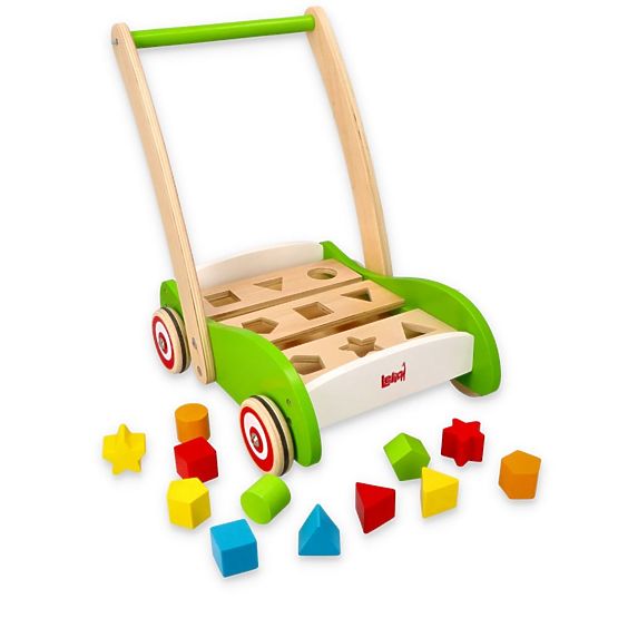 Dřevěný vozík a vkládačka 2v1