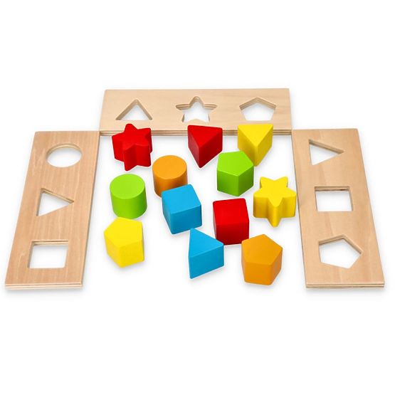 Dřevěný vozík a vkládačka 2v1