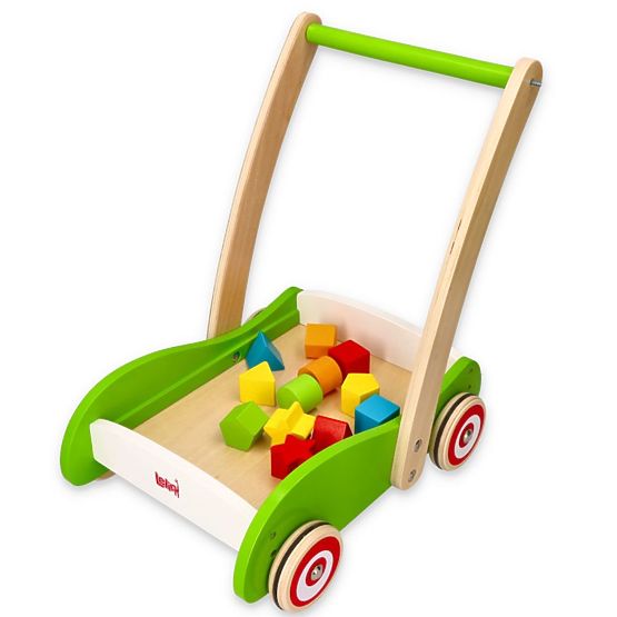 Dřevěný vozík a vkládačka 2v1