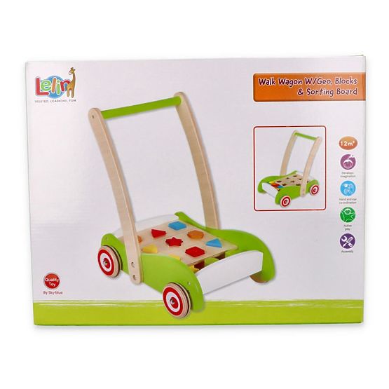 Dřevěný vozík a vkládačka 2v1