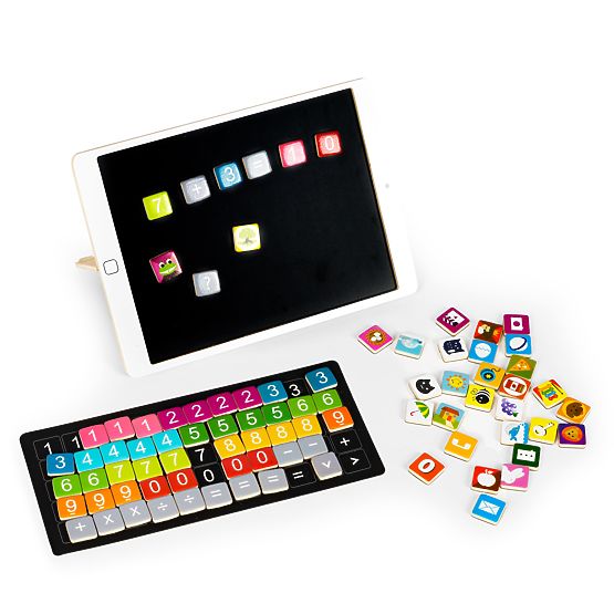 Dřevěný vzdělávací tablet magnetická tabule křídová ECOTOYS