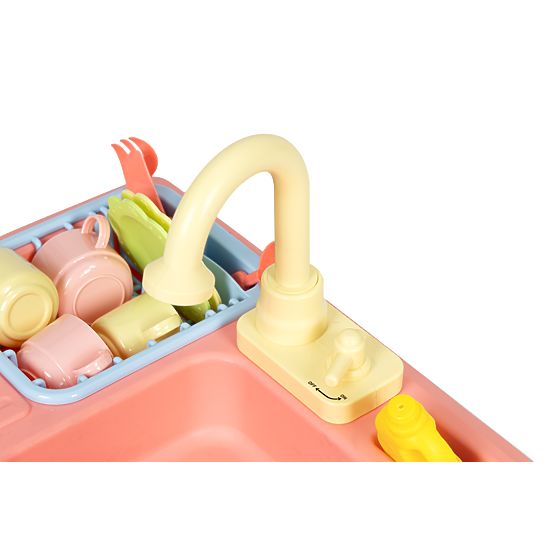 Dřez s kohoutkem plněný vodou 12 doplňků hračka pro děti