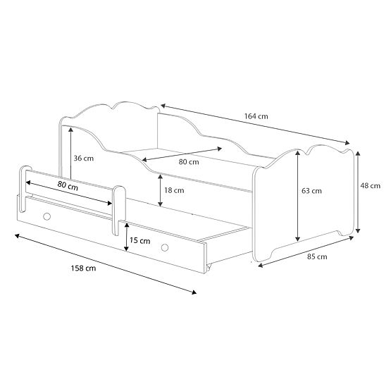 Dvojlůžko ANNA 160x80 Kočka