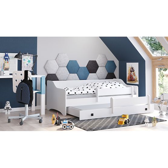 Dvojlůžko ERYK s šuplíkem a zábranou 160x80 černá rukojeť