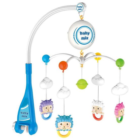 Elektrický kolotoč nad postýlku Baby Mix Ovečky Multicolor