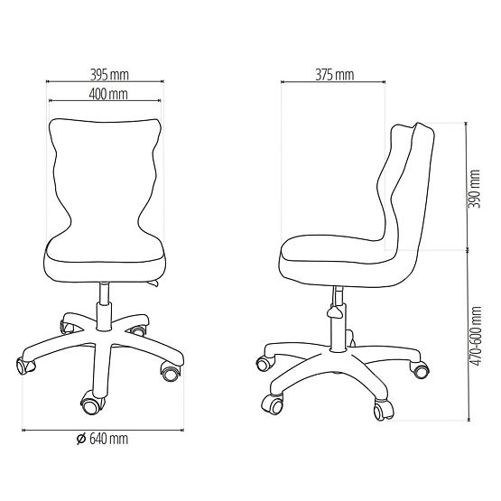 Ergonomická židle k psacímu stolu upravená na výšku 146-176,5 cm - námořnická modrá