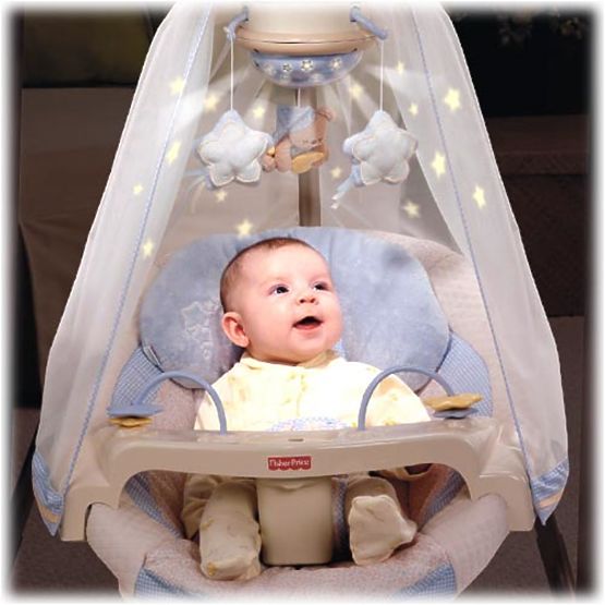 Fisher Price Houpačka s Baldachýnem Starlight Papasan