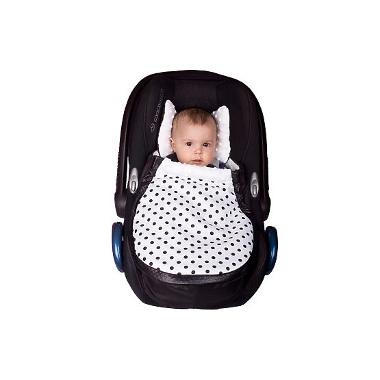 Fusak do autosedačky minky bílý
