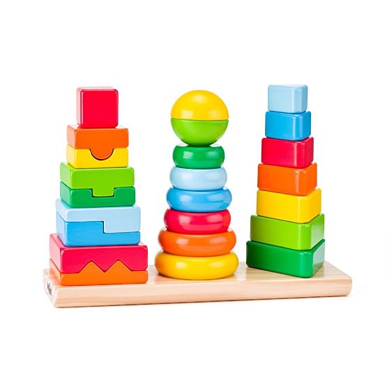 Geometrická skládačka 3 věže k sestavení