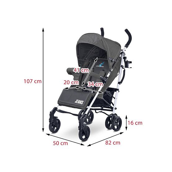 Golfový kočárek CARETERO Jeans brown 2017 Hnědá