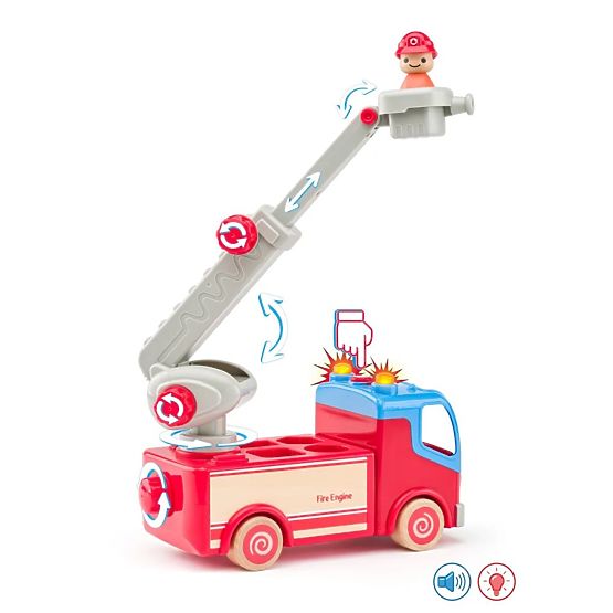 Hasičský vůz s otočným žebříkem s plošinou Woody