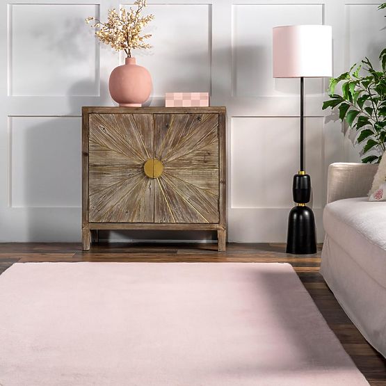 Hedvábný koberec Rabbit - Růžový