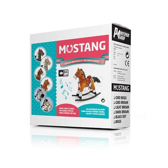 Houpací koník Milly Mally Mustang bílo-černý puntíkovaný Bílá