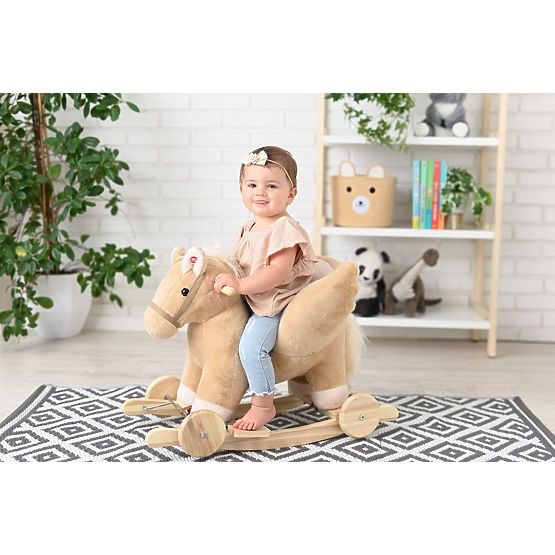 Houpací Pegas Béžový s křesílkem a koly