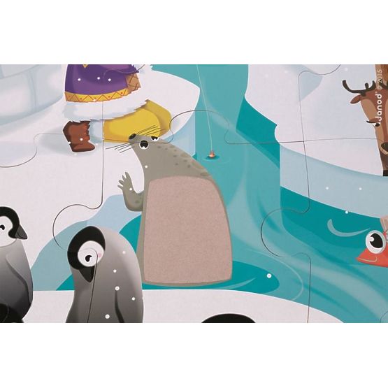Janod Dotykové puzzle Život na ledě 20 ks