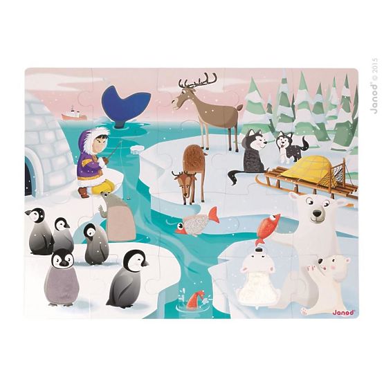 Janod Dotykové puzzle Život na ledě 20 ks