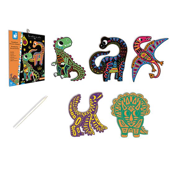 Janod vyškrabovací obrázky Dinosauři Atelier Sada Mini 5+ 