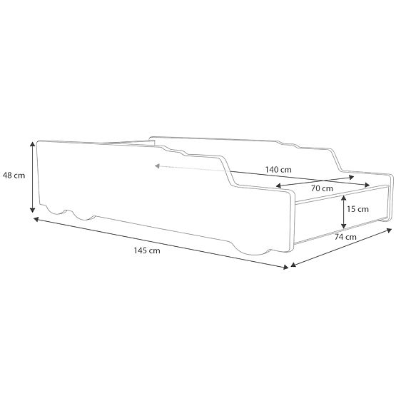 Jednolůžko Hasičský vůz 140x70 s matrací