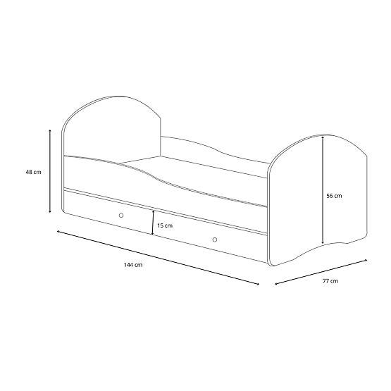 Jednolůžková postel Luk140x70 se zásuvkou