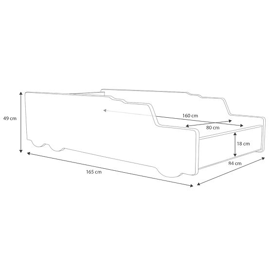 Jednolůžková postel Raketa 160x80 s matrací