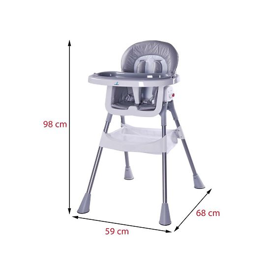 Jídelní židlička CARETERO Pop grey Šedá