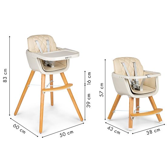 Jídelní židlička Nela 2v1 - béžová