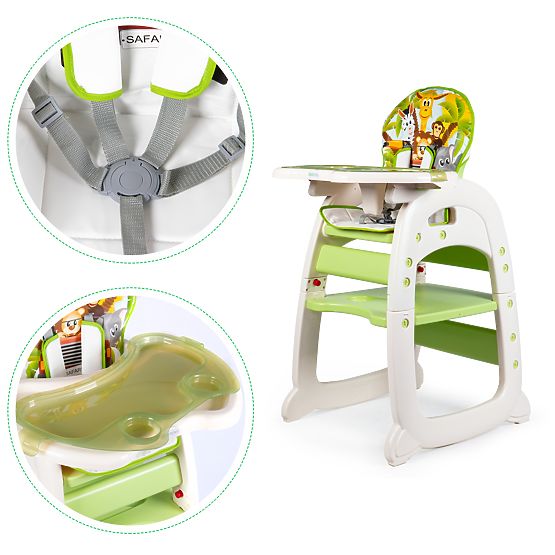 Jídlení židlička 2v1 - zelená