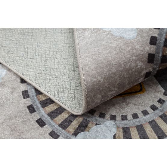 JUNIOR 51986.803 mycí kobereček Koleje, lokomotiva pro děti protiskluz - šedá