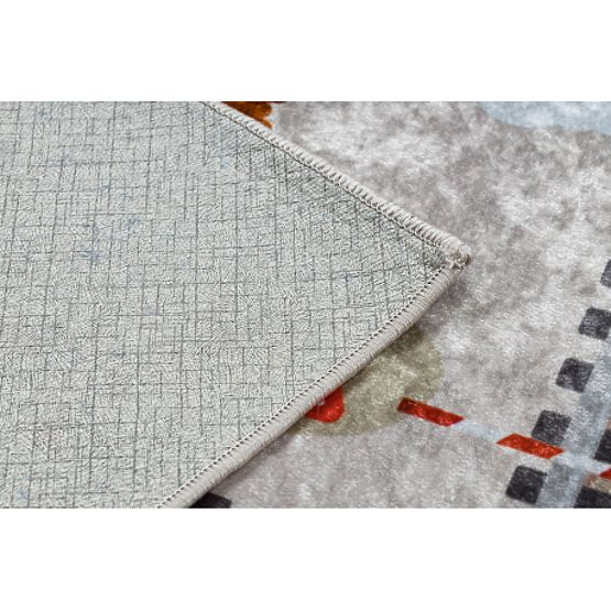 JUNIOR 51986.803 mycí kobereček Koleje, lokomotiva pro děti protiskluz - šedá