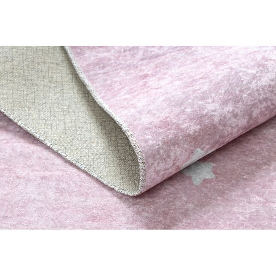 JUNIOR 52063.802 mycí kobereček Duha, mraky pro děti protiskluz - růžový