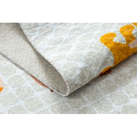 JUNIOR 52104.801 mycí kobereček Safari, zvířata pro děti protiskluz - šedá