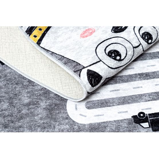 JUNIOR 52107.801 mycí kobereček Medvědi, zvířata, ulice pro děti protiskluz - šedá